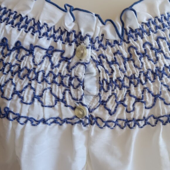 Women's Medium Vintage 70's Peasant Blouse Embroidery Ruffled Neckline Festival - Picture 6 of 8